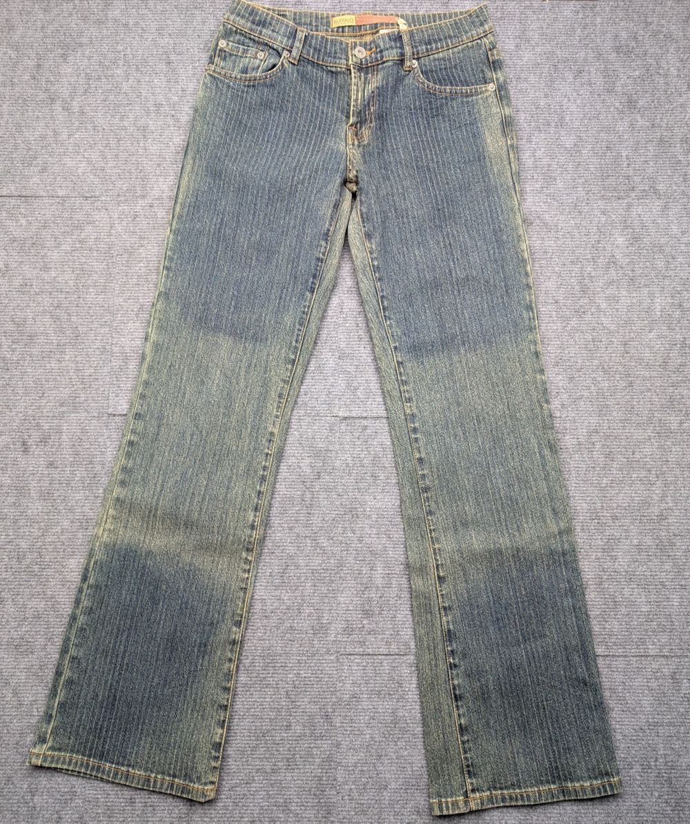 Vintage Buffalo Jeans Womens 28 Low Rise Boot Cut Y2K Blue Fade Blue Denim 90s